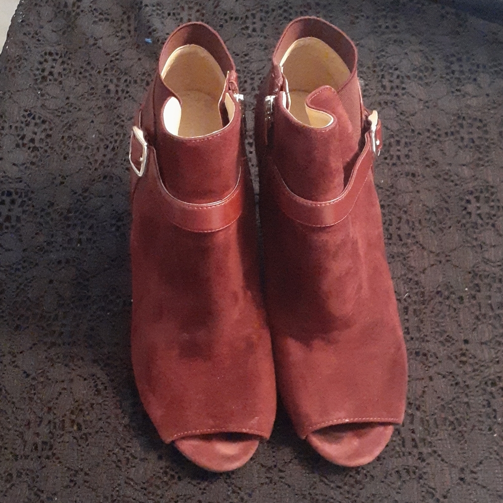 Marc Fisher peeptoe heeled boots